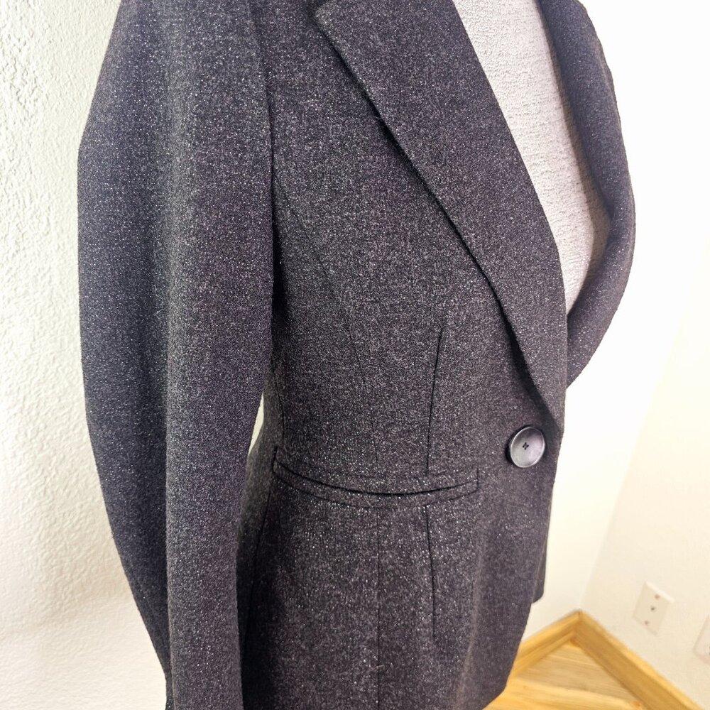 Nanette Lepore Blazer Gray Silver Wool Blend Blazer